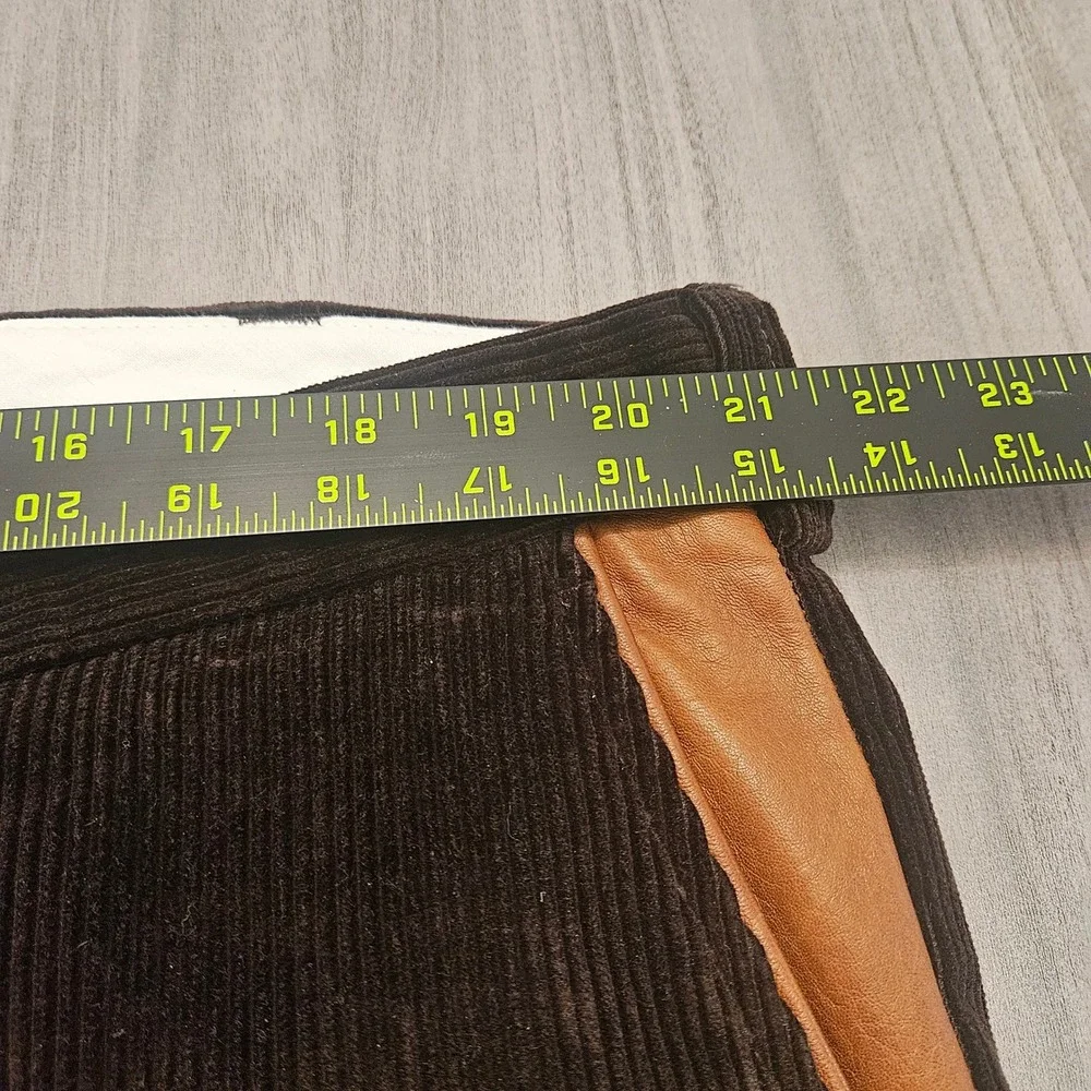 Orvis Brisbane Moss Corduroy Pants Mens 42 Brown Leather Trim Sporting Tradition